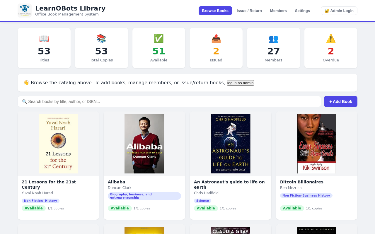 LearnOBots Library Management System