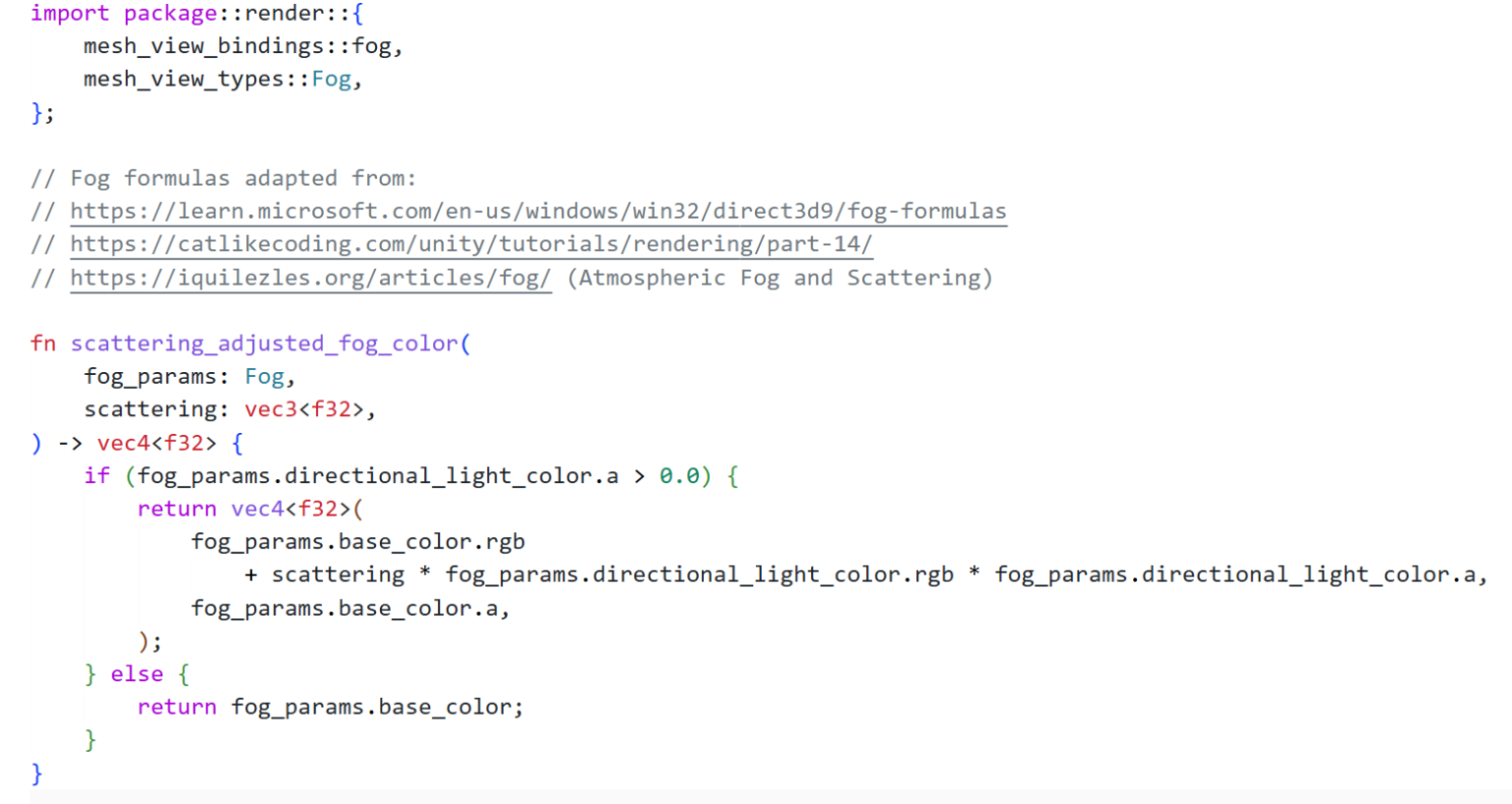 VS Code showing WESL shader code with syntax highlighting, inlay hints, and language server features enabled by wgsl-analyzer