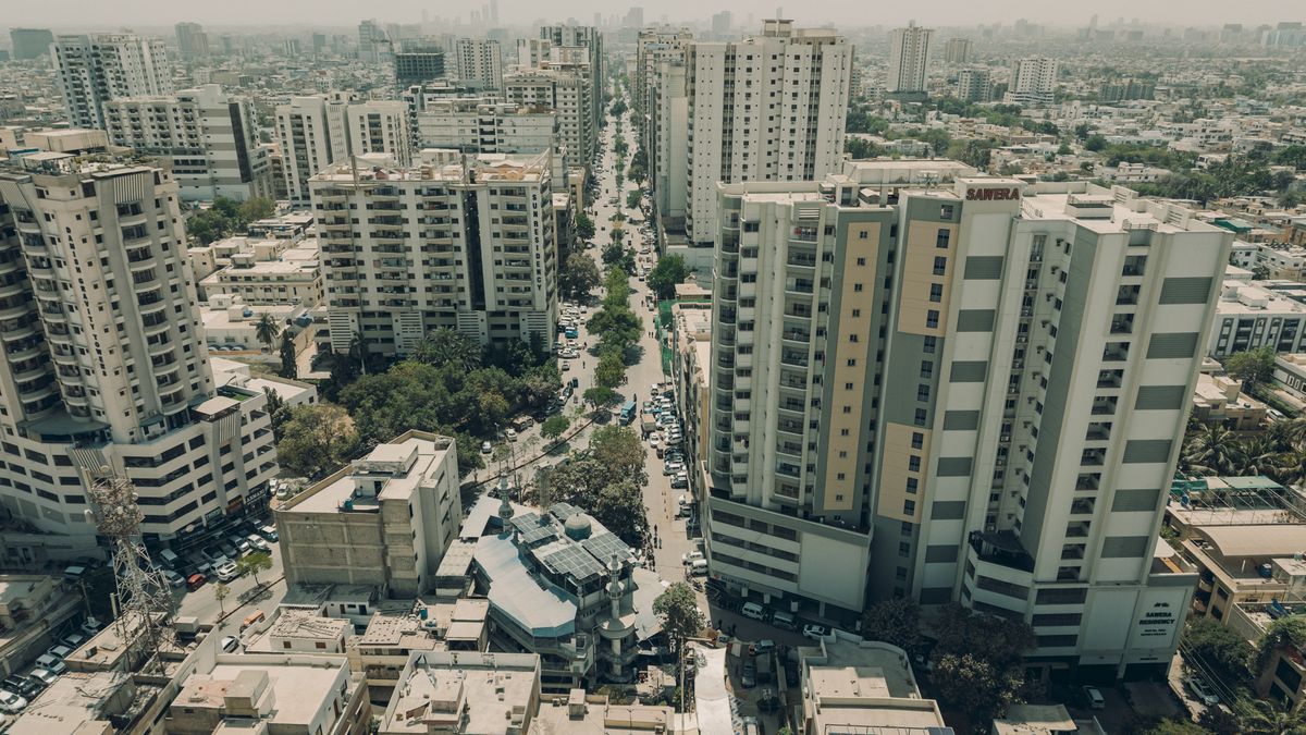 Aerial view of Karachi's skyline