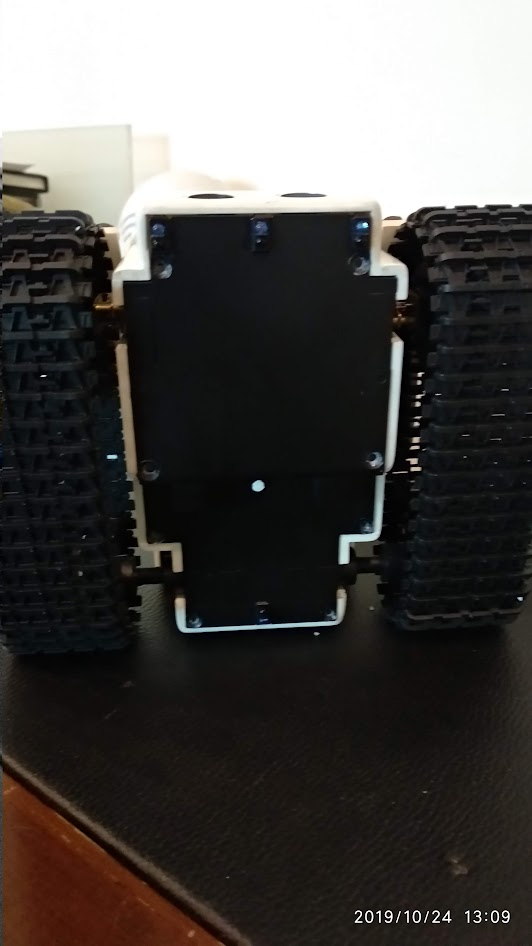 Buddy Bot underside showing track system and mounting points