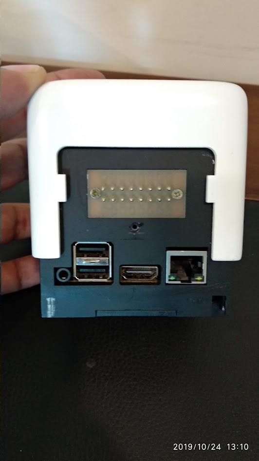 Buddy Bot connectivity panel showing USB ports, HDMI, Ethernet, and GPIO pins